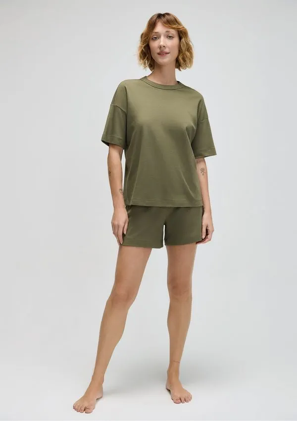 Pijama Curto Feminino Em Interlock - Verde M