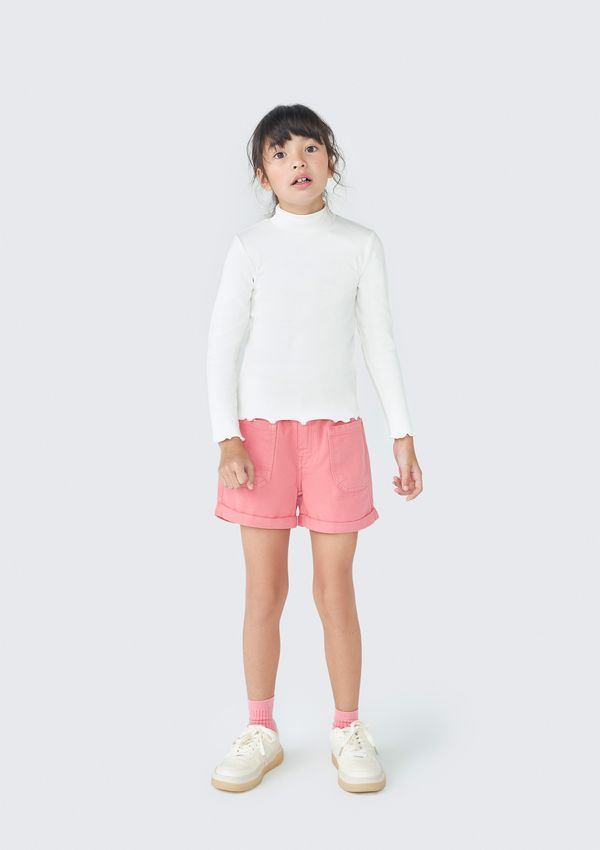 Shorts Infantil Menina Clochard Em Sarja - Rosa 010