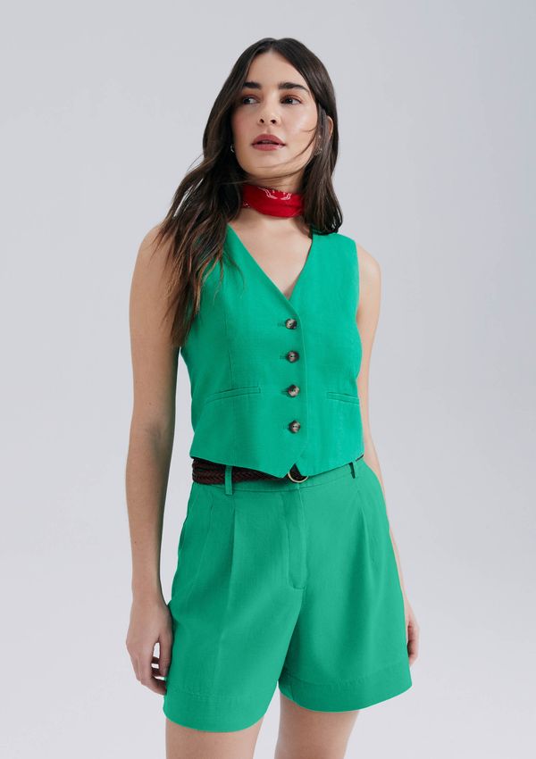 Colete Feminino Em Alfaiataria Eco - Verde P