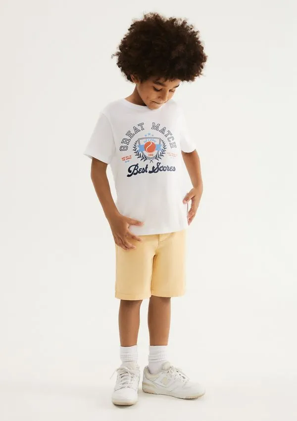 Bermuda Básica Infantil Menino Chino - Amarelo 004