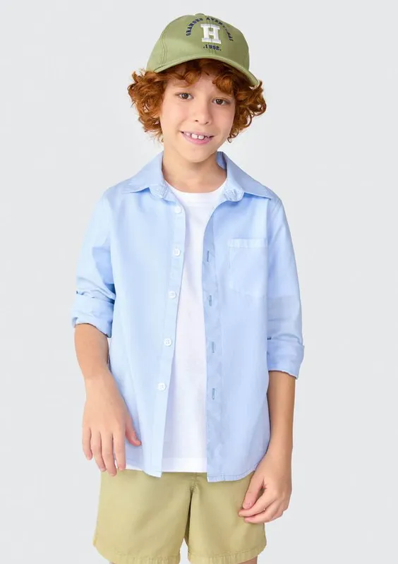 Boné Infantil Menino Aba Redonda Em Sarja - Verde P