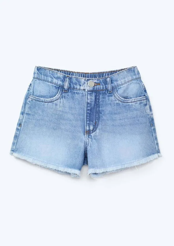 Shorts Jeans Infantil Menina - Azul 006