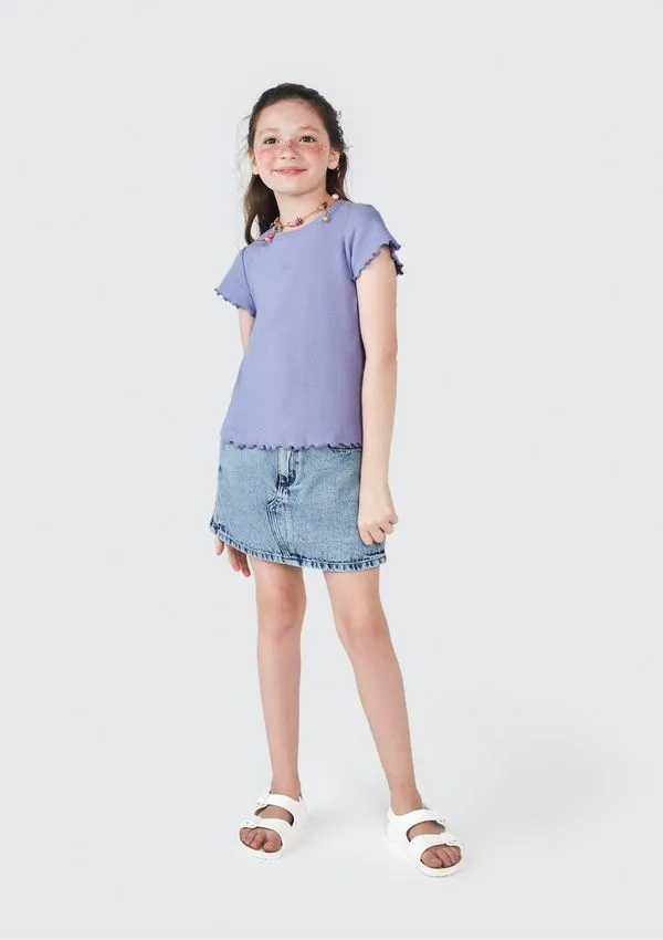 Shorts Saia Jeans Infantil Menina - Azul 014