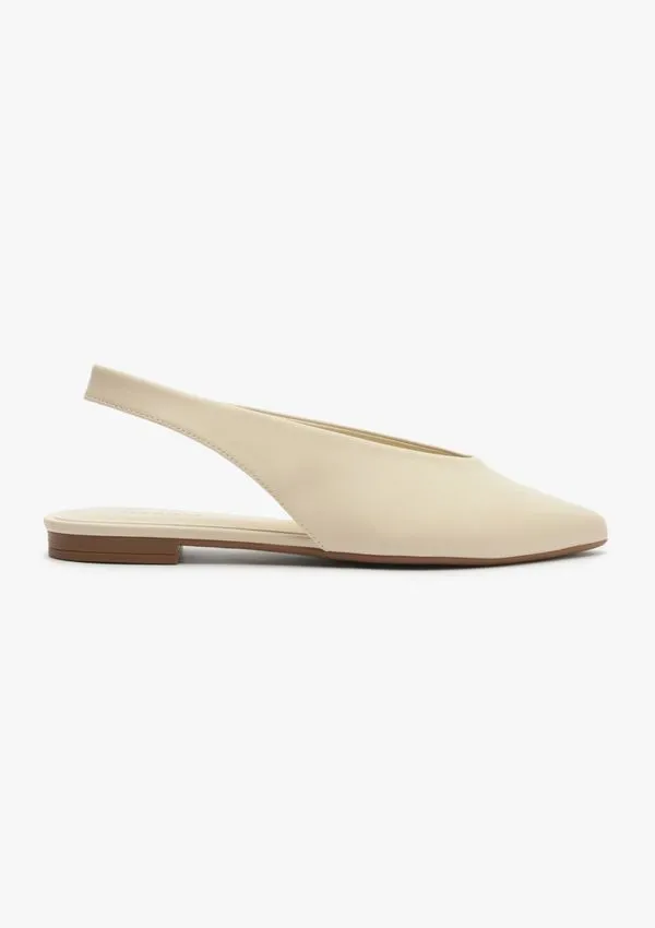 Sapatilha Slingback Bico Fino - Creme 038