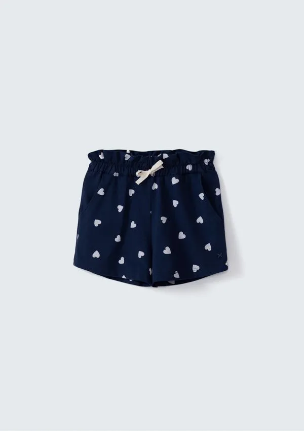 Shorts Básico Infantil Menina Clochard Estampado - Azul 006
