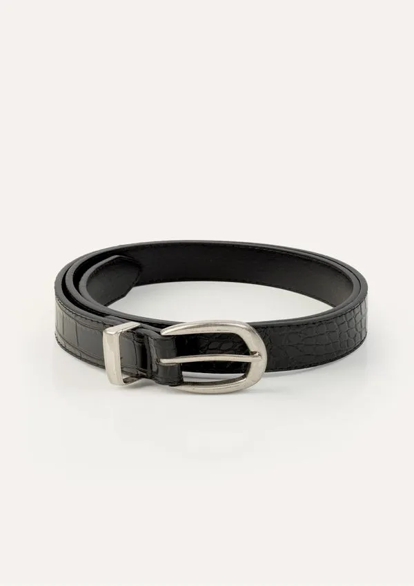 Cinto Feminino PU Croco - Preto G