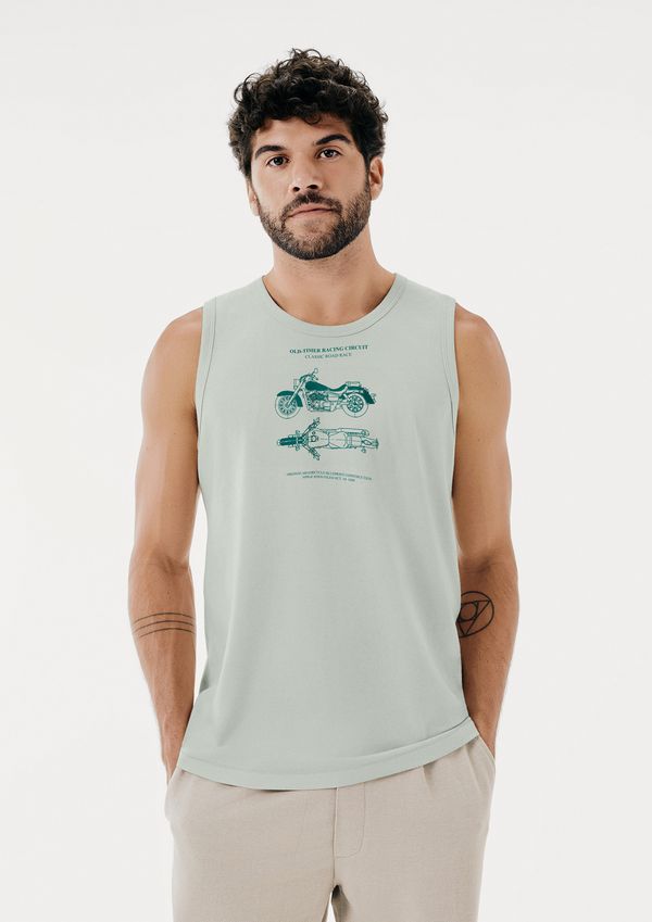 Regata Básica Masculina Regular Com Estampa - Verde M