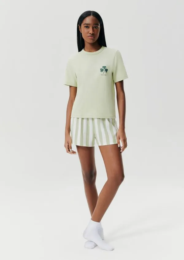 Pijama Curto Feminino + Saquinho - Verde M