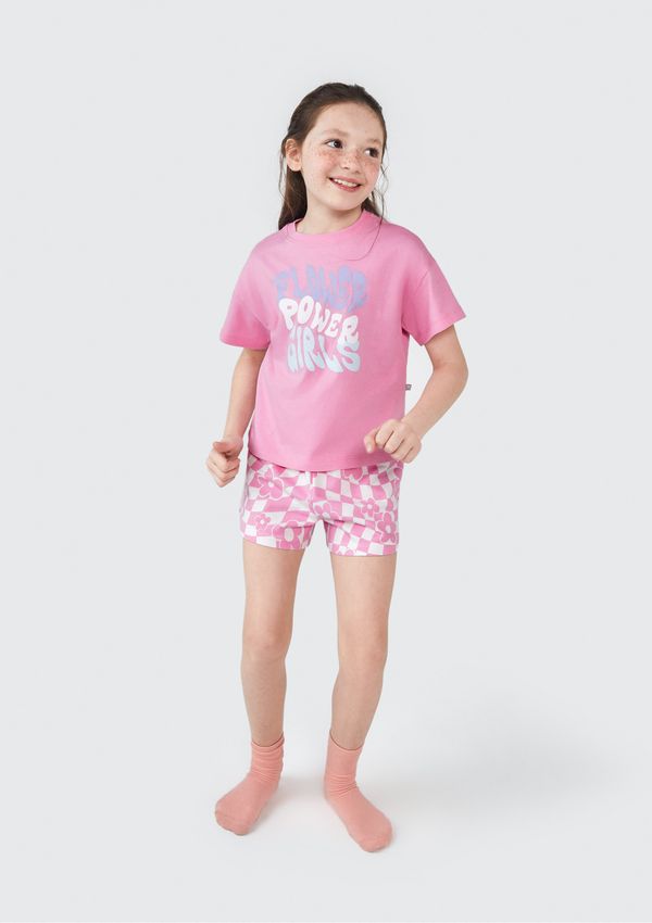Conjunto Infantil Menina Curto Estampado - Rosa 006