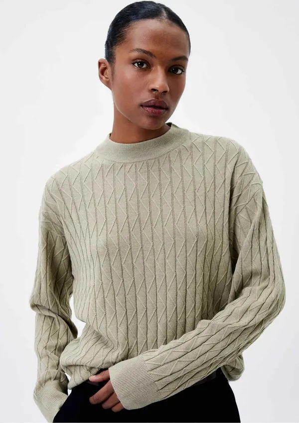 Blusa Feminina Manga Longa Em Tricô - Caqui P