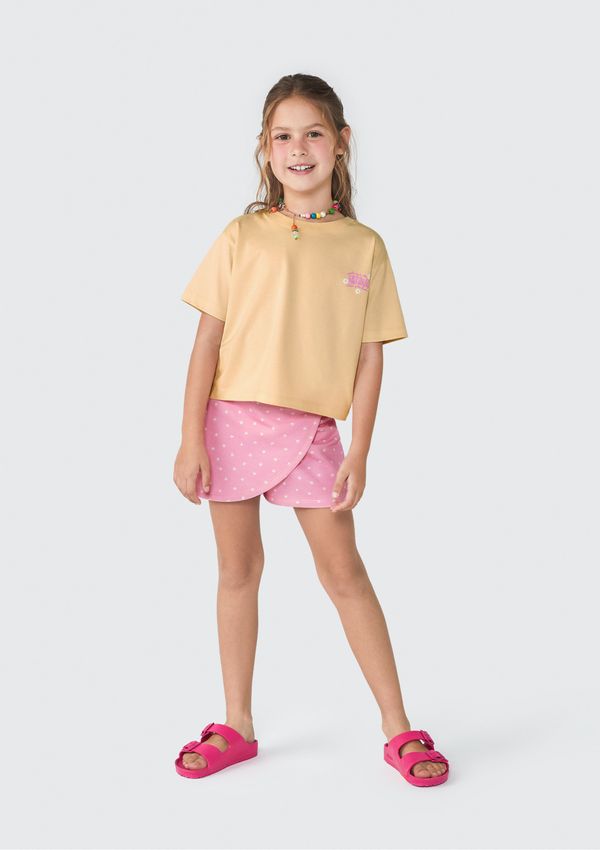 Conjunto Curto Infantil Menina - Amarelo 008