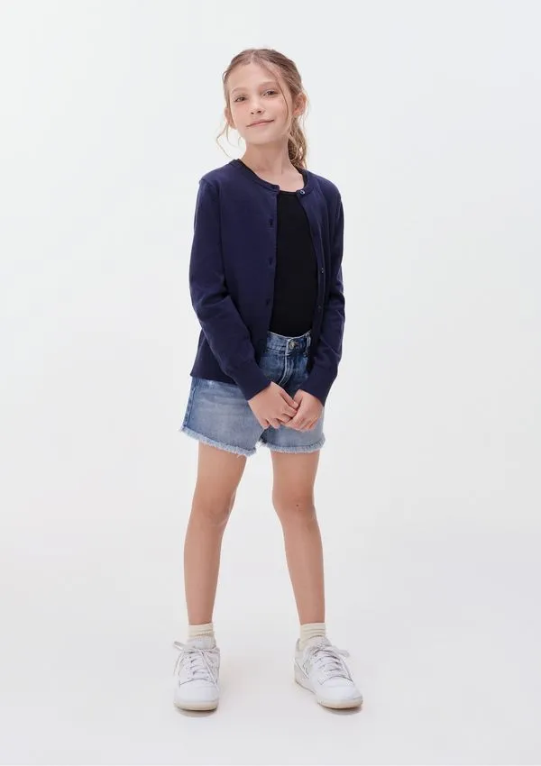 Shorts Jeans Infantil Menina - Azul 005