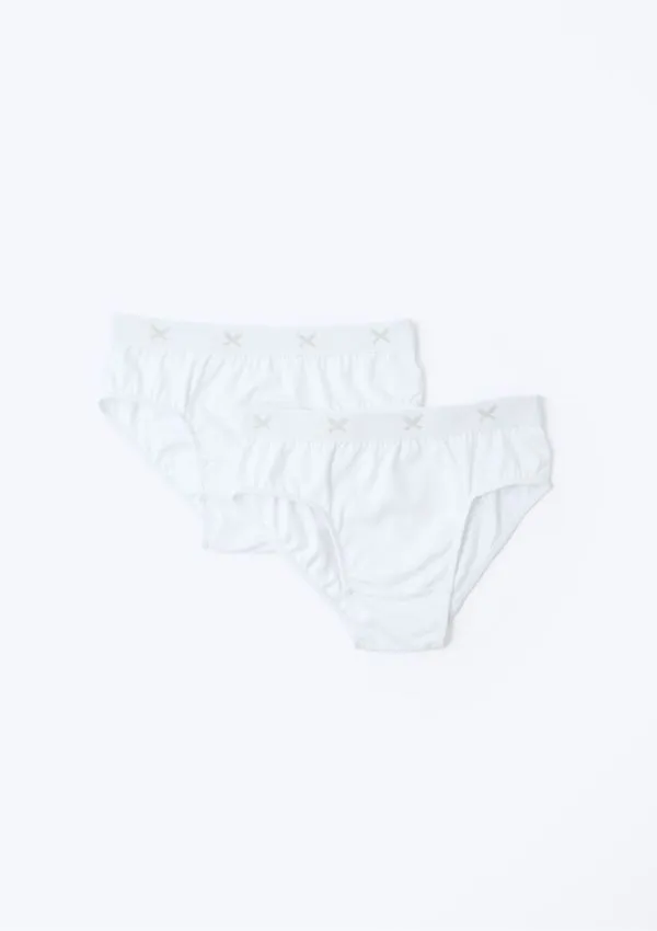 Kit Com 2 Cuecas Infantil Em Ribana Com Elástico Personalizado Hering Kids - Branco 016
