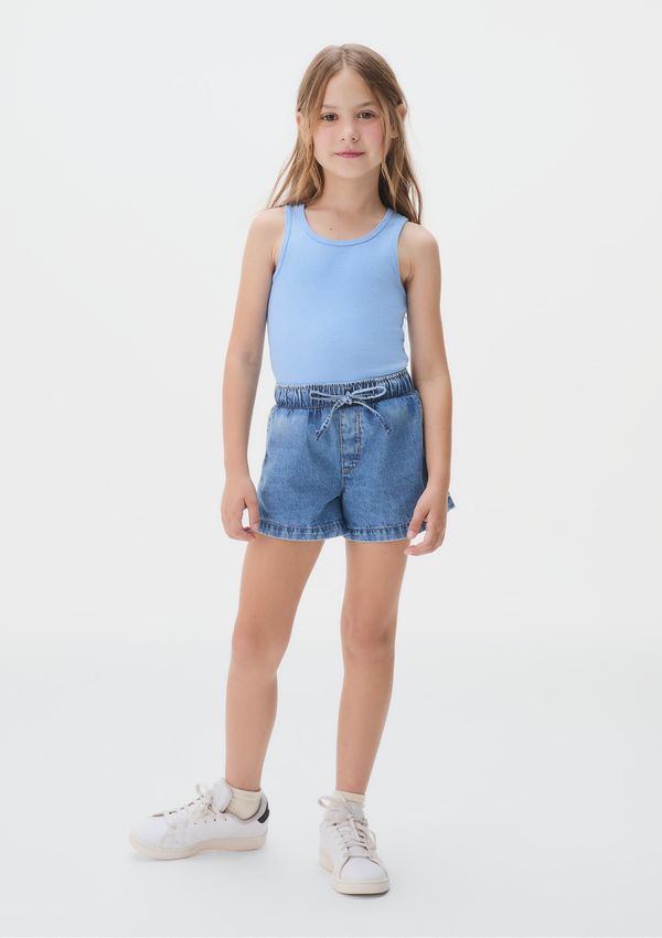 Regata Básica Infantil Menina Em Ribana - Azul 010