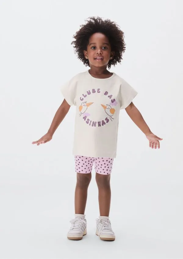 Conjunto Curto Infantil Menina Toddler - Rosa 004