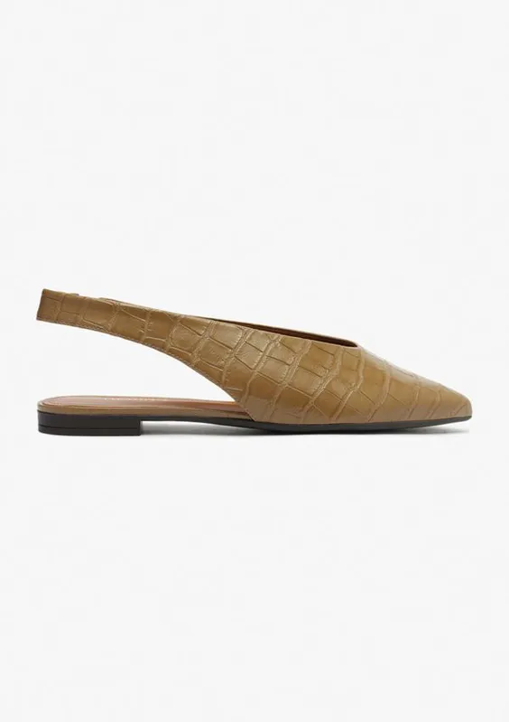 Sapatilha Slingback Bico Fino - Marrom 036