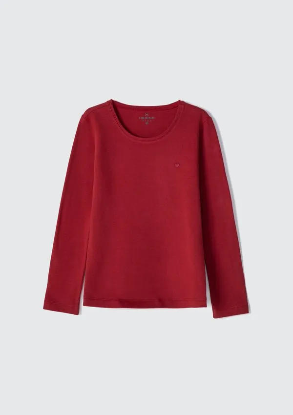 Blusa Básica Infantil Menina Manga Longa Hering Kids - Vermelho 006