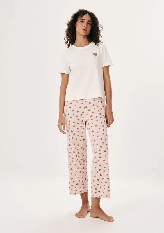 Pijama Longo Feminino Estampado - Nude XP