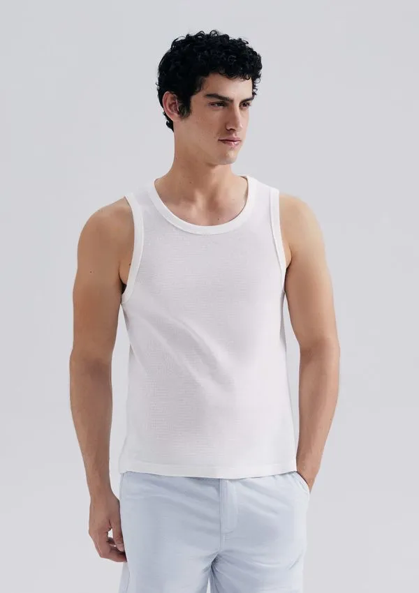 Regata Masculina Slim Texturizada - Off white XG
