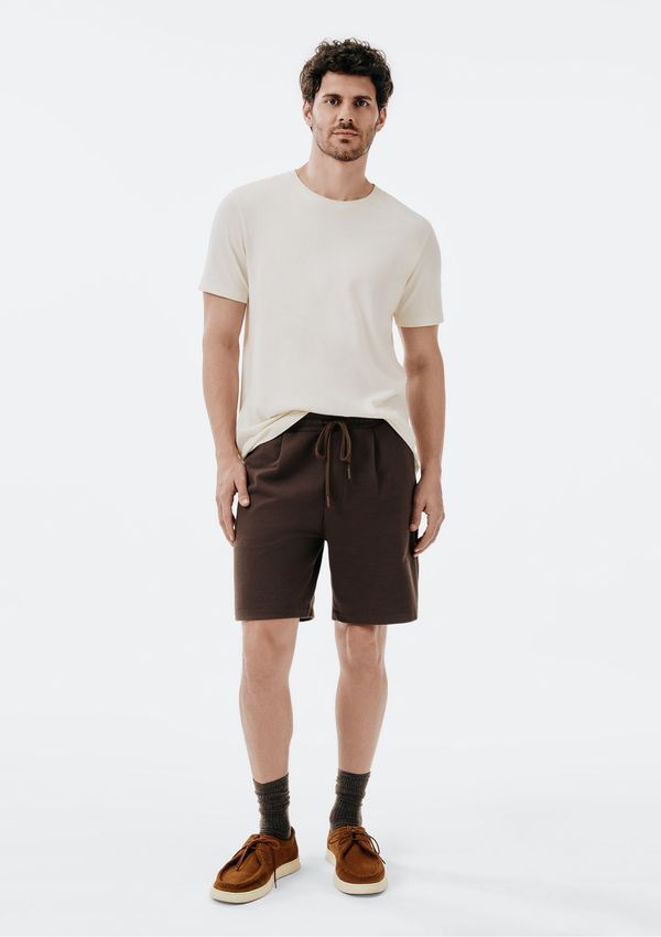 Bermuda Masculina em Moletom Piquet - Marrom M