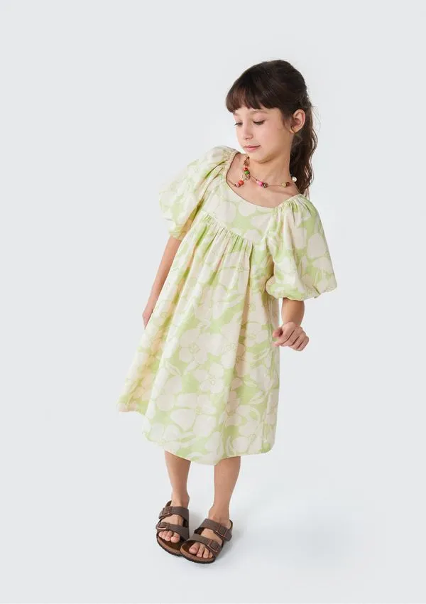 Vestido Curto Infantil - Verde 010