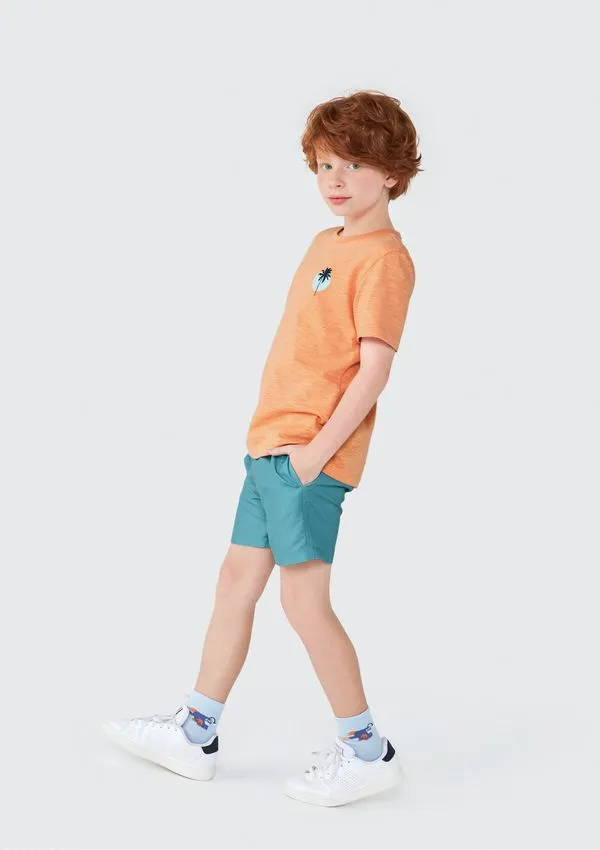 Shorts Infantil Menino Em Tactel - Verde 010