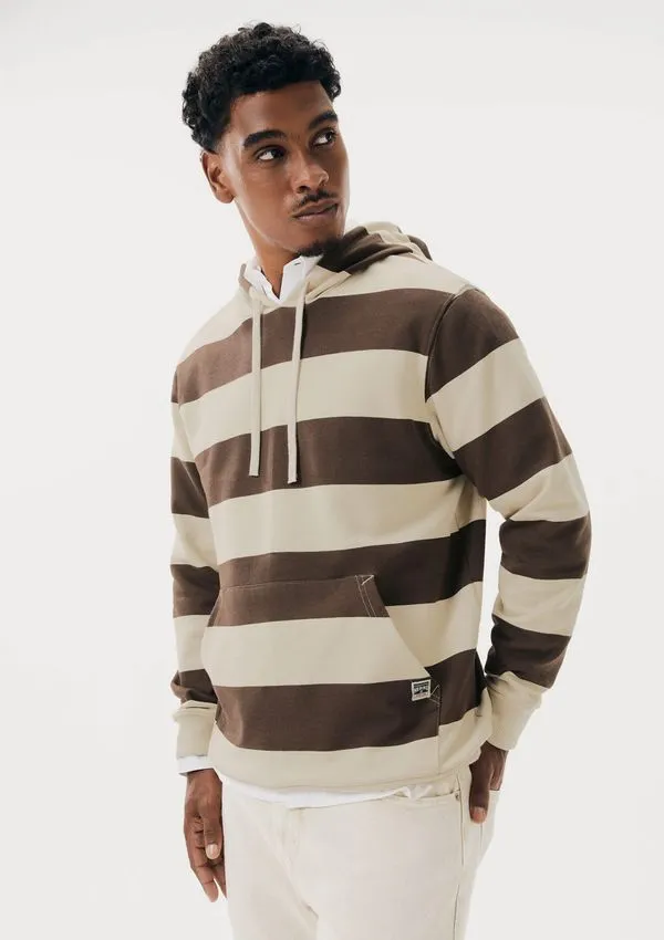 Blusão Masculino Comfort Em Moletom Listrado - Marrom M