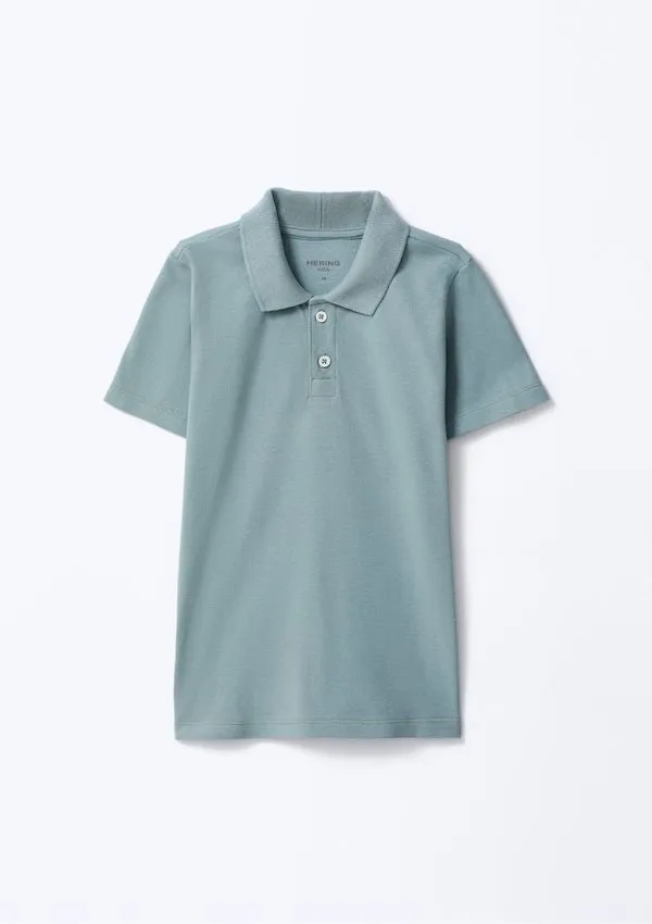 Camisa Polo Infantil Menino Manga Curta Em Piquet - Azul 014