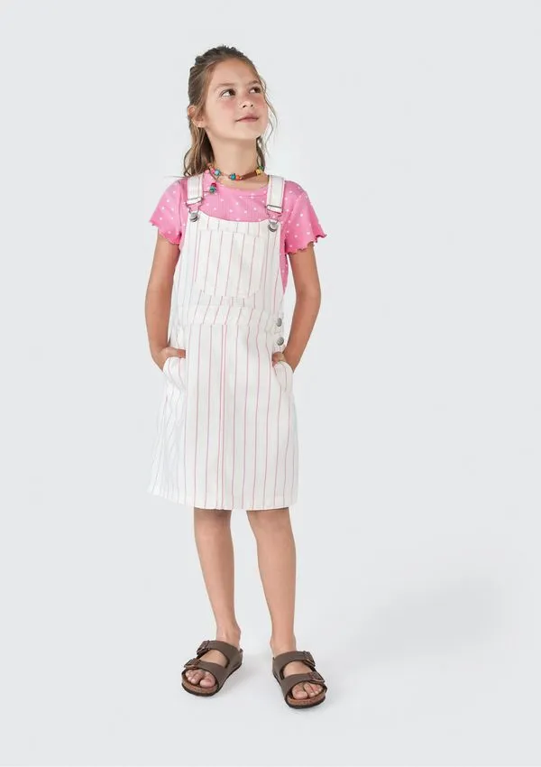 Salopete Infantil Em Sarja - Off white 010