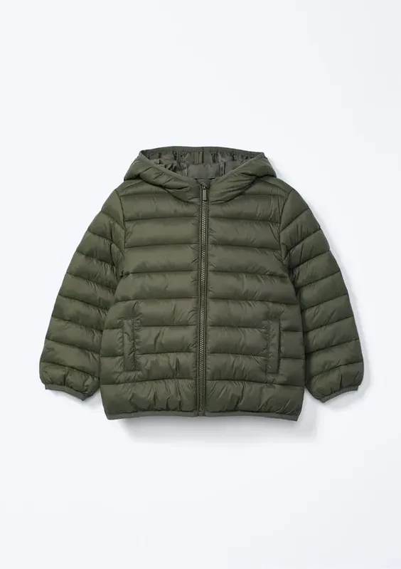 Jaqueta Puffer Infantil Unissex Com Capuz - Verde 002
