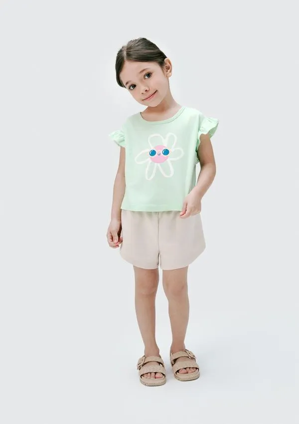 Conjunto Curto Infantil Menina Toddler - Verde 001