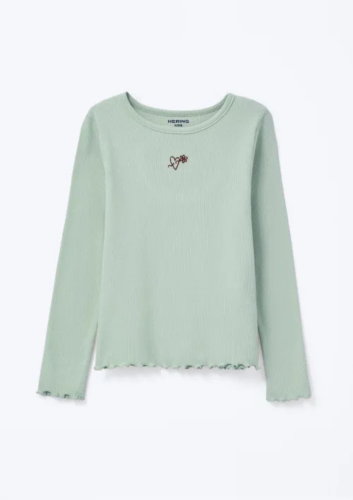 Blusa Manga Longa Infantil Menina Em Ribana - Verde 006