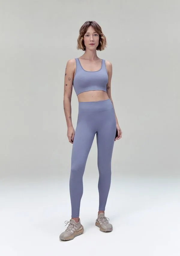 Calça Legging Feminina Canelada Sem Costura - Roxo G