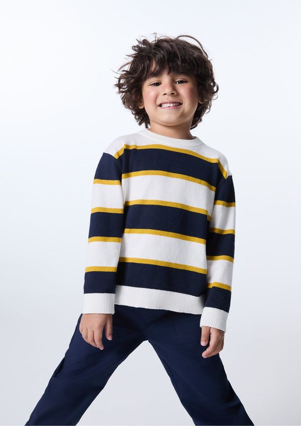 Blusão Infantil Menino Tricô e Jacquard - Azul 001