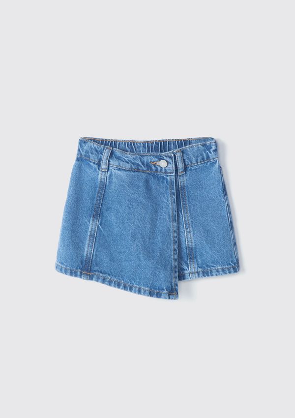 Shorts Saia Jeans Infantil Menina Toddler - Azul 003