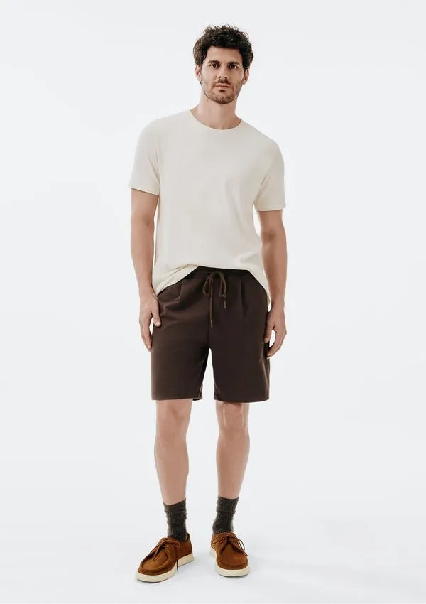 Bermuda Masculina em Moletom Piquet - Marrom XXG
