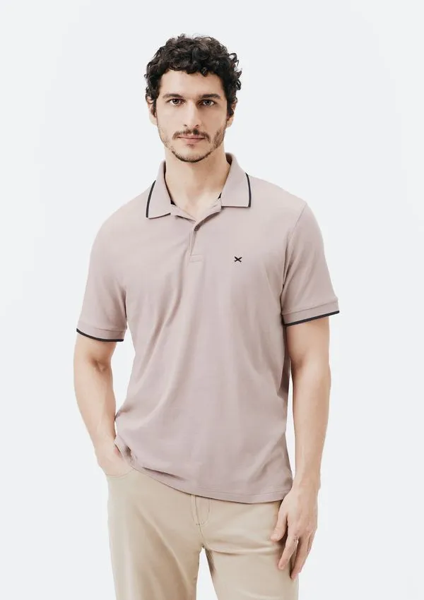 Camisa Polo Básica Masculina Super Cotton Com Bordado - Rosa M