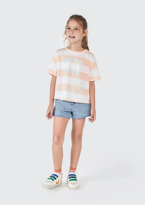 Shorts Jeans Infantil Menina Tradicional - Azul 010