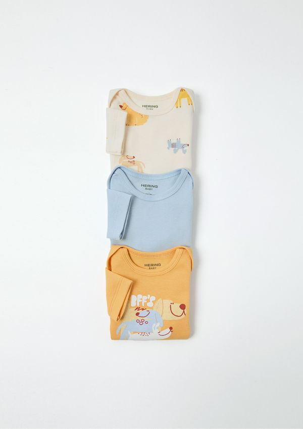 Kit Com 3 Bodies Bebê Menino Em Algodão - Multicolorido RN