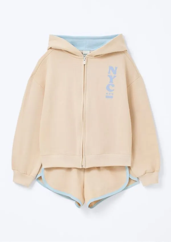 Conjunto Infantil Menina Regular Estampado - Nude 012