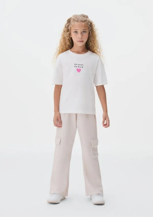 Conjunto Em Moletom Infantil Menina - Off white 014