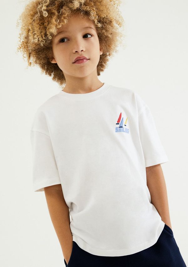 Camiseta Infantil Menino Super Cotton Oversized - Branco 014