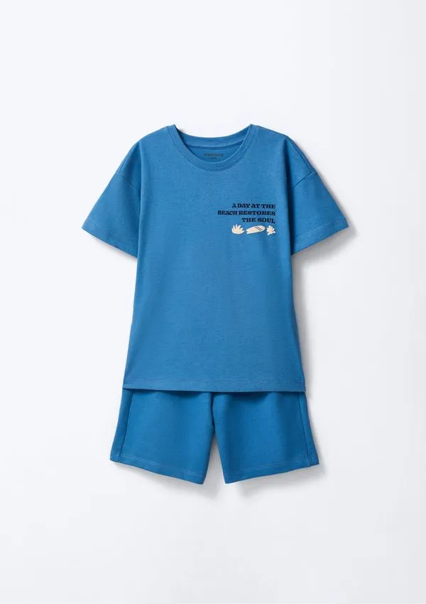 Conjunto Infantil Menino Estampado - Azul 010