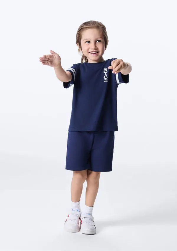 Conjunto Curto Infantil Menino Toddler - Azul 003