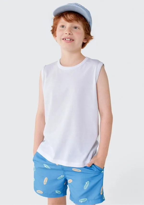 Shorts Infantil Menino Estampado - Azul 006