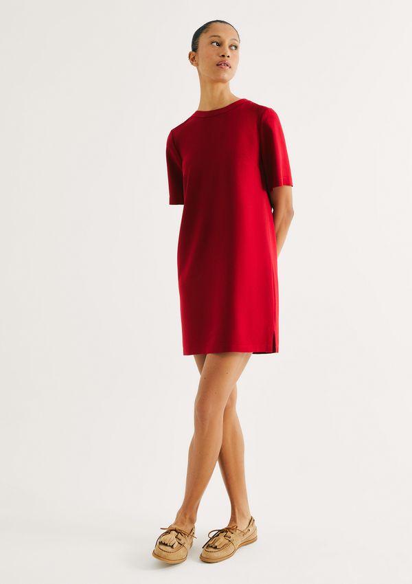 Vestido Curto Em Viscose Creponada - Vermelho P