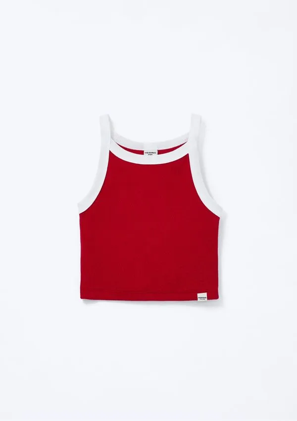 Regata Infantil Menina Cropped Canelada - Vermelho 004