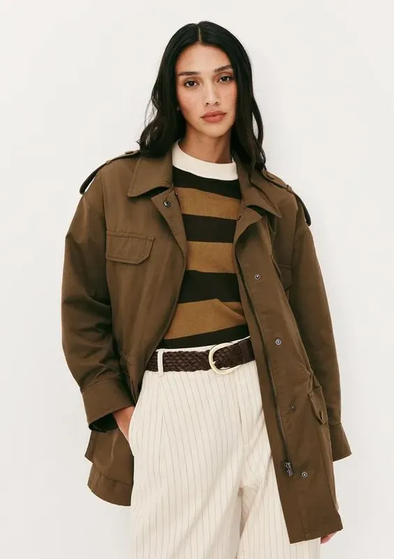 Jaqueta Parka Feminina Cargo - Verde M