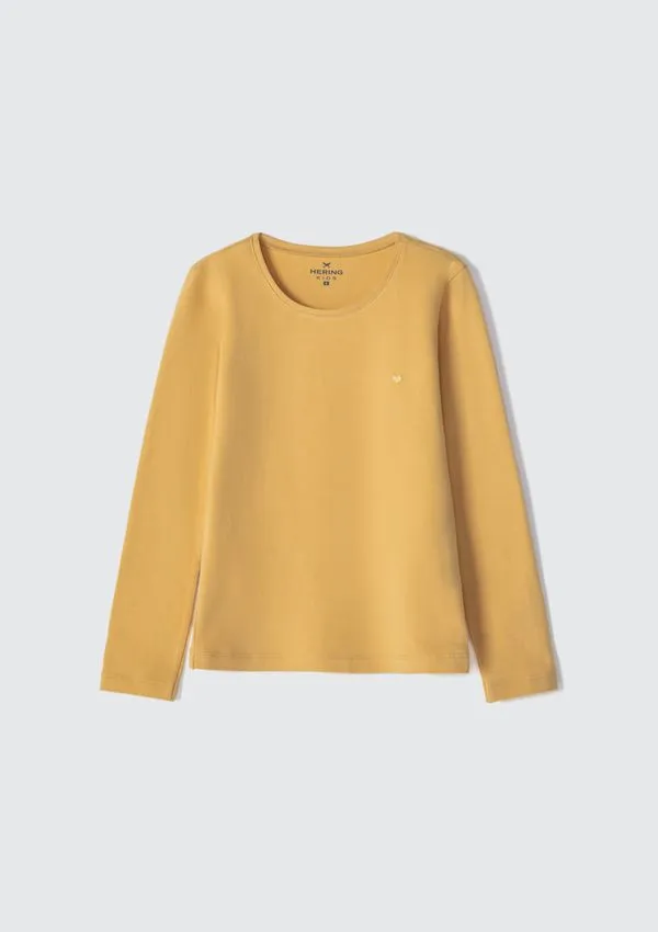 Blusa Básica Infantil Menina Manga Longa Hering Kids - Amarelo 014