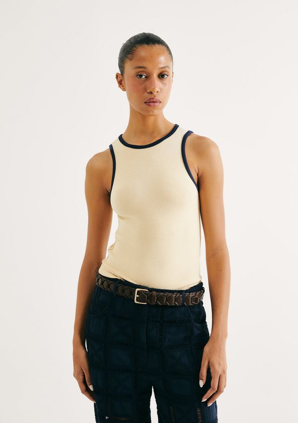 Regata Feminina Friso Contrastante - Amarelo XG